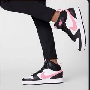 Nike Women's Mid-Top Sneakers in Black, White & Pink
